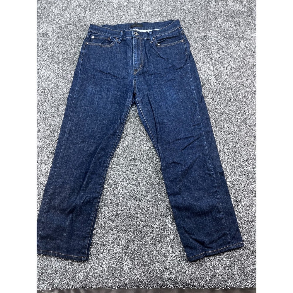 Uniqlo Jeans Womens Size 11 28 x 32 High Waist Straight Leg Stretch Original Fit